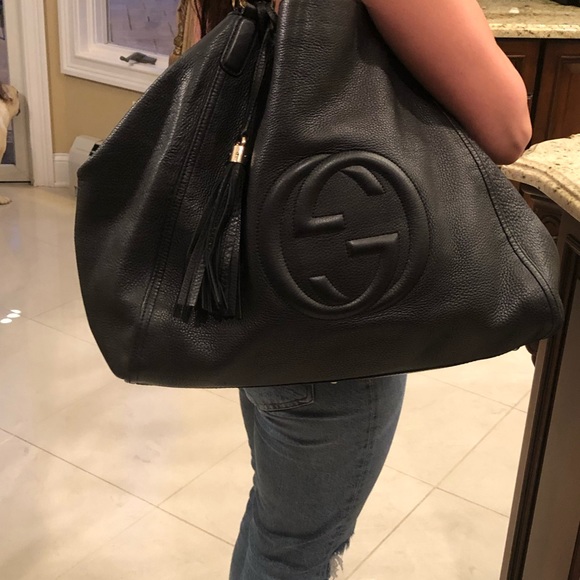 Gucci Soho Large Black Pebbled LeatherShoulder Bag - Picture 8 of 9